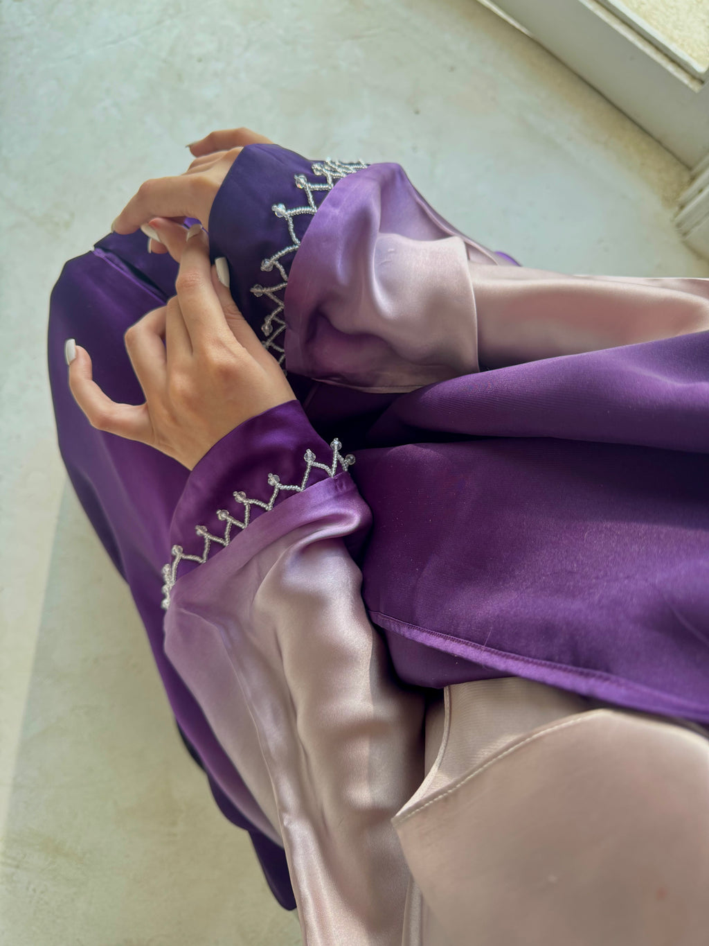 Purple Do Rang Abaya - Without Scarf - Available Online Beevaa Store Pakistan