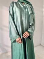 Greeen Do Rang Abaya - Without Scarf - Available Online Beevaa Store Pakistan