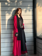 Beevaa  Buy Sapphire Abaya Online  Modern Fuchsia Al-Layl Design