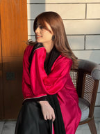 Beevaa  Buy Sapphire Abaya Online  Modern Fuchsia Al-Layl Design