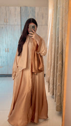 Ramli Beige Do Rang Abaya - Without Scarf - Available Online Beevaa Store Pakistan